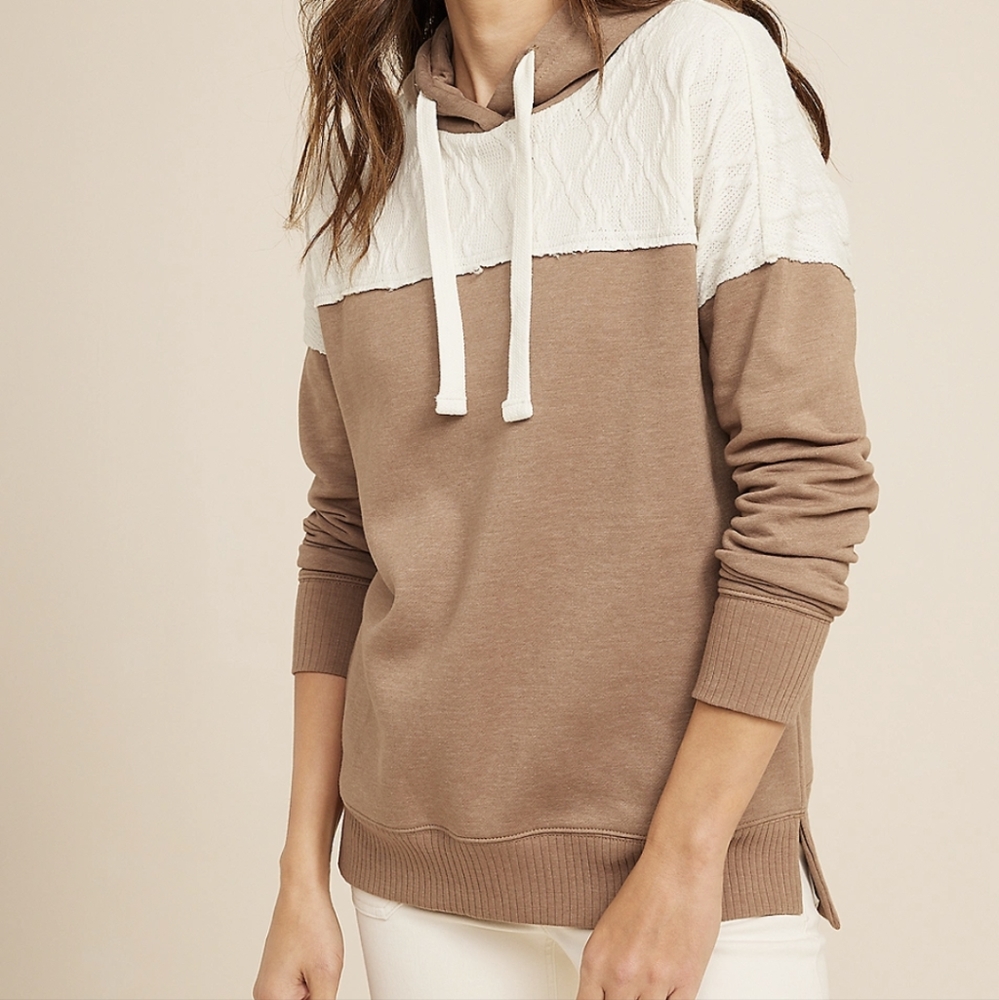 Colorblock Mixed Media Hoodie